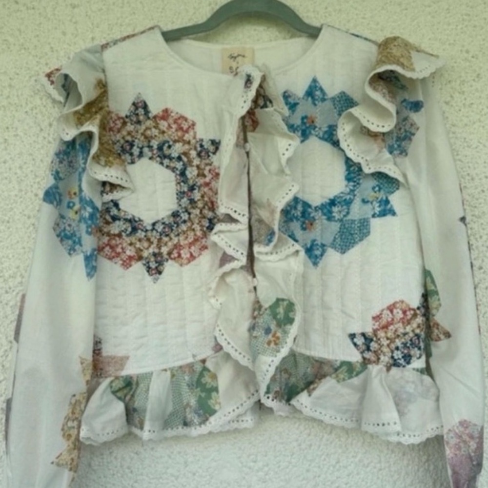 NWT RARE Sézane Axel blouse jacket X SEA NY Patchwork FR38